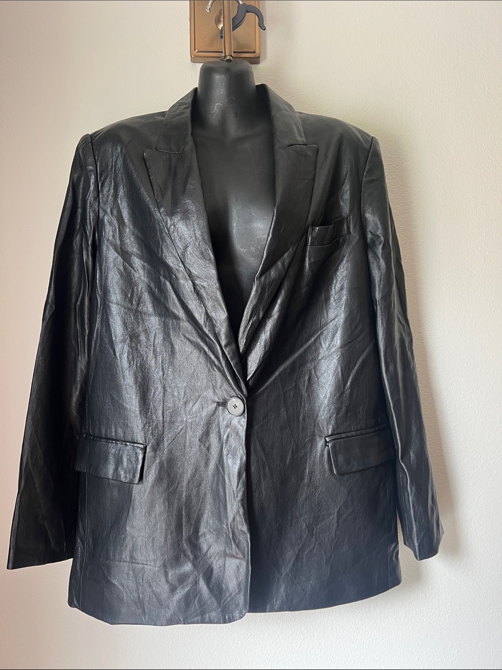 Zara Black Faux Leather blazer